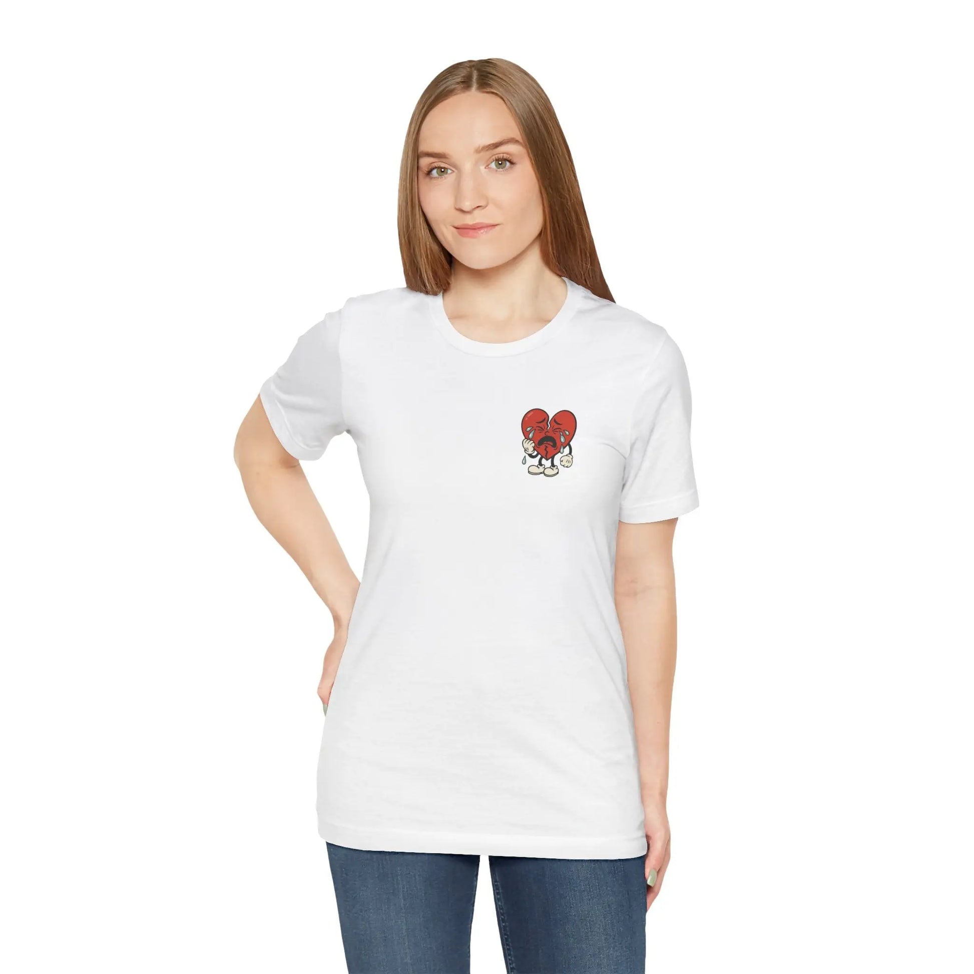 Crying Heart Cartoon Tee – No Love Lost Printify