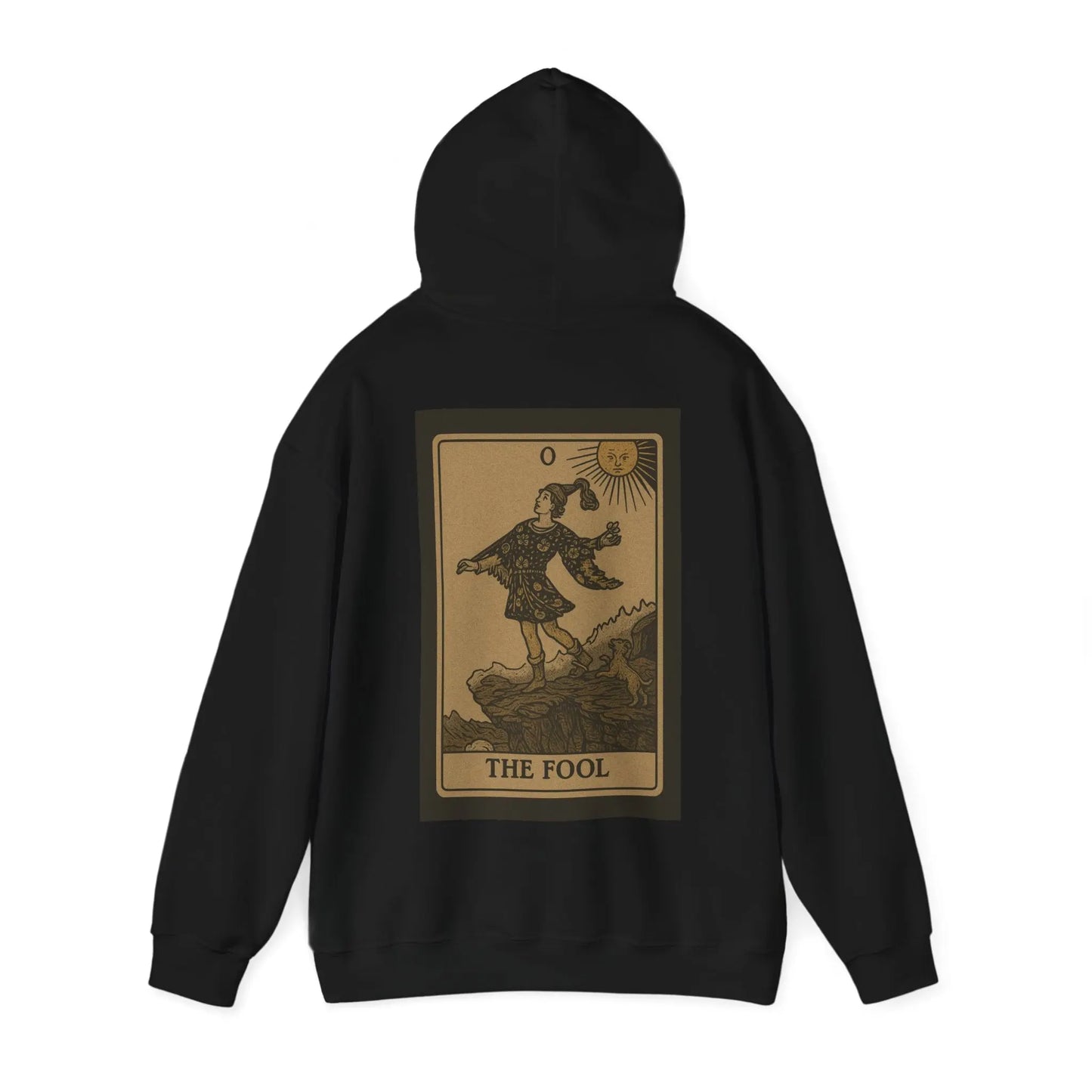 The Fool Tarot Hoodie – No Love Lost Edition (Back Print) Printify