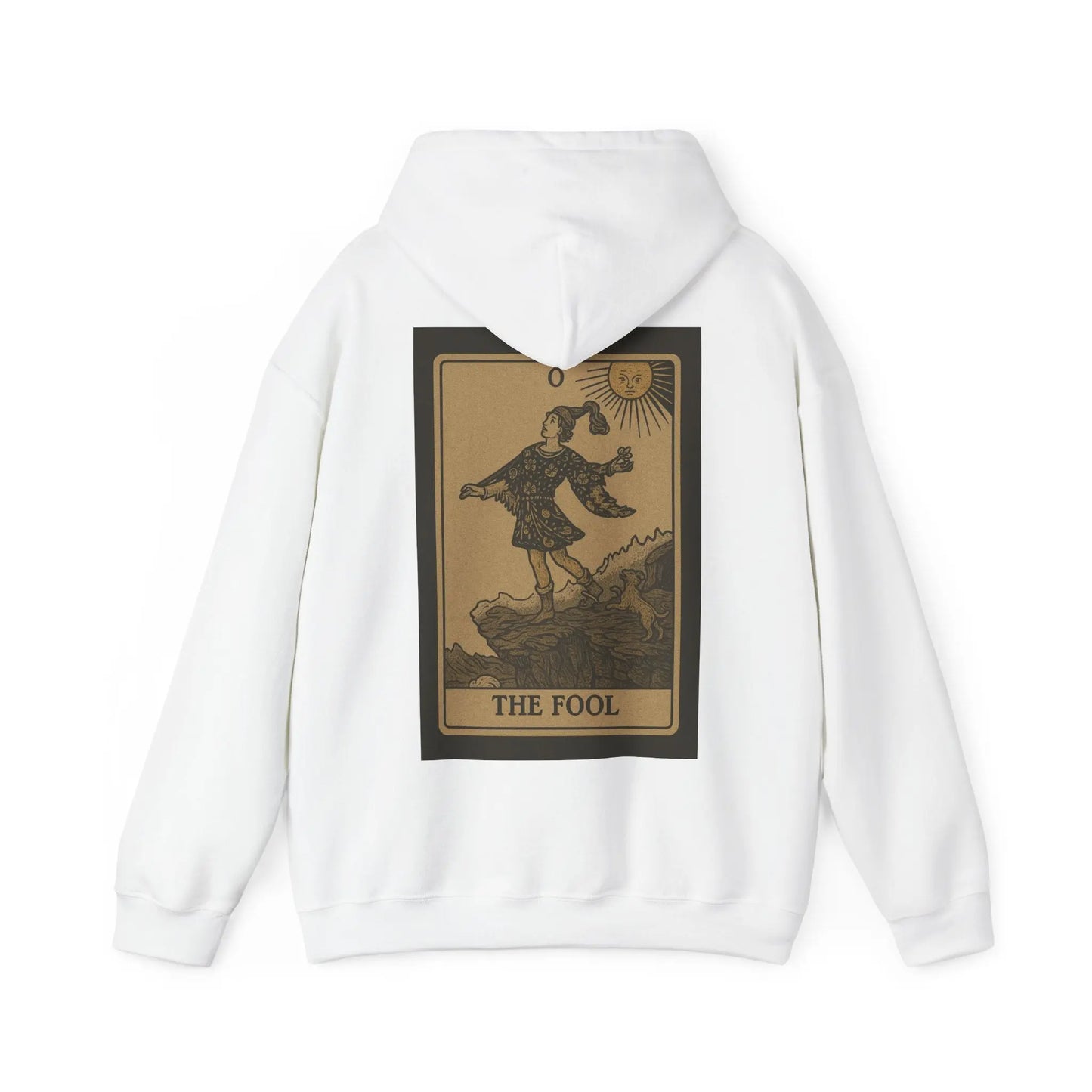 The Fool Tarot Hoodie – No Love Lost Edition (Back Print) Printify