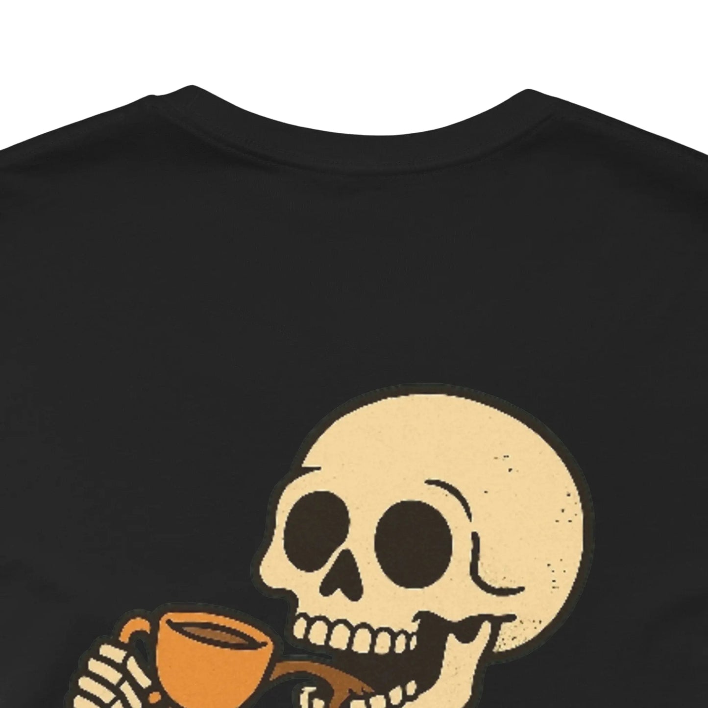Skeleton Tea tshirt – Back Print Edition (Unisex Graphic Tee) Printify