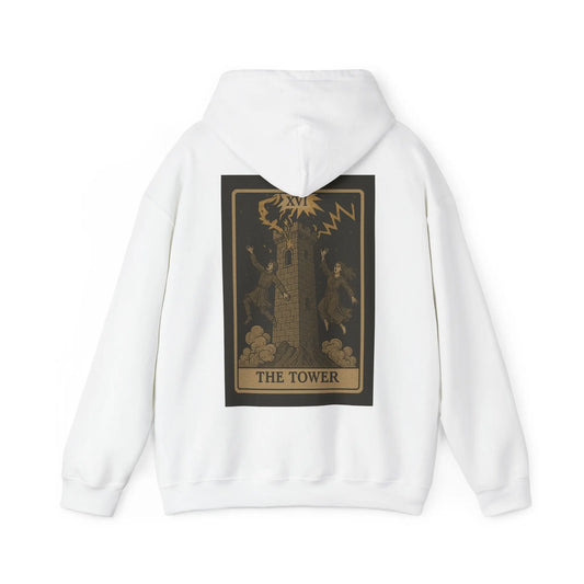 The Tower Tarot Hoodie – No Love Lost Edition (Back Print) Printify