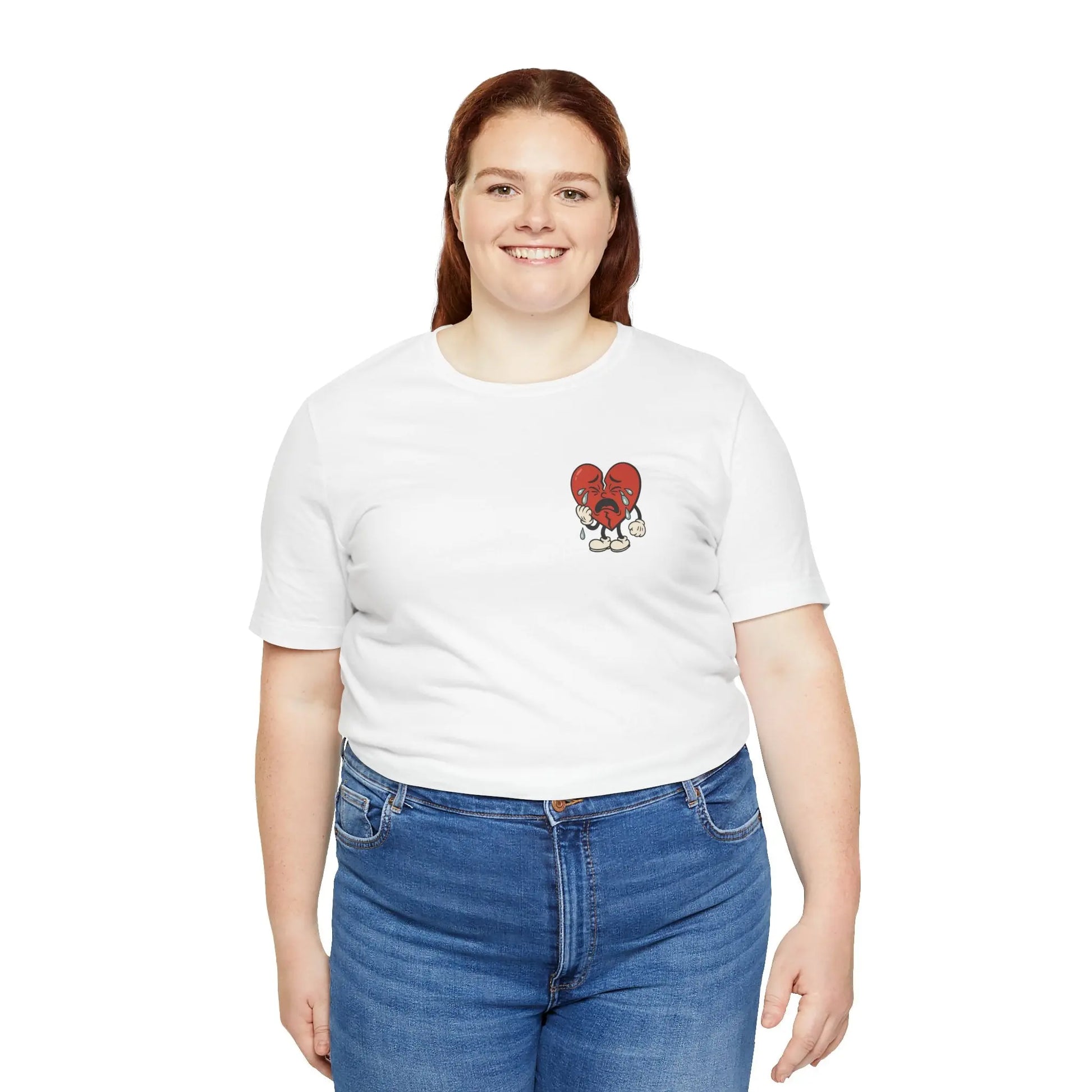 Crying Heart Cartoon Tee – No Love Lost Printify
