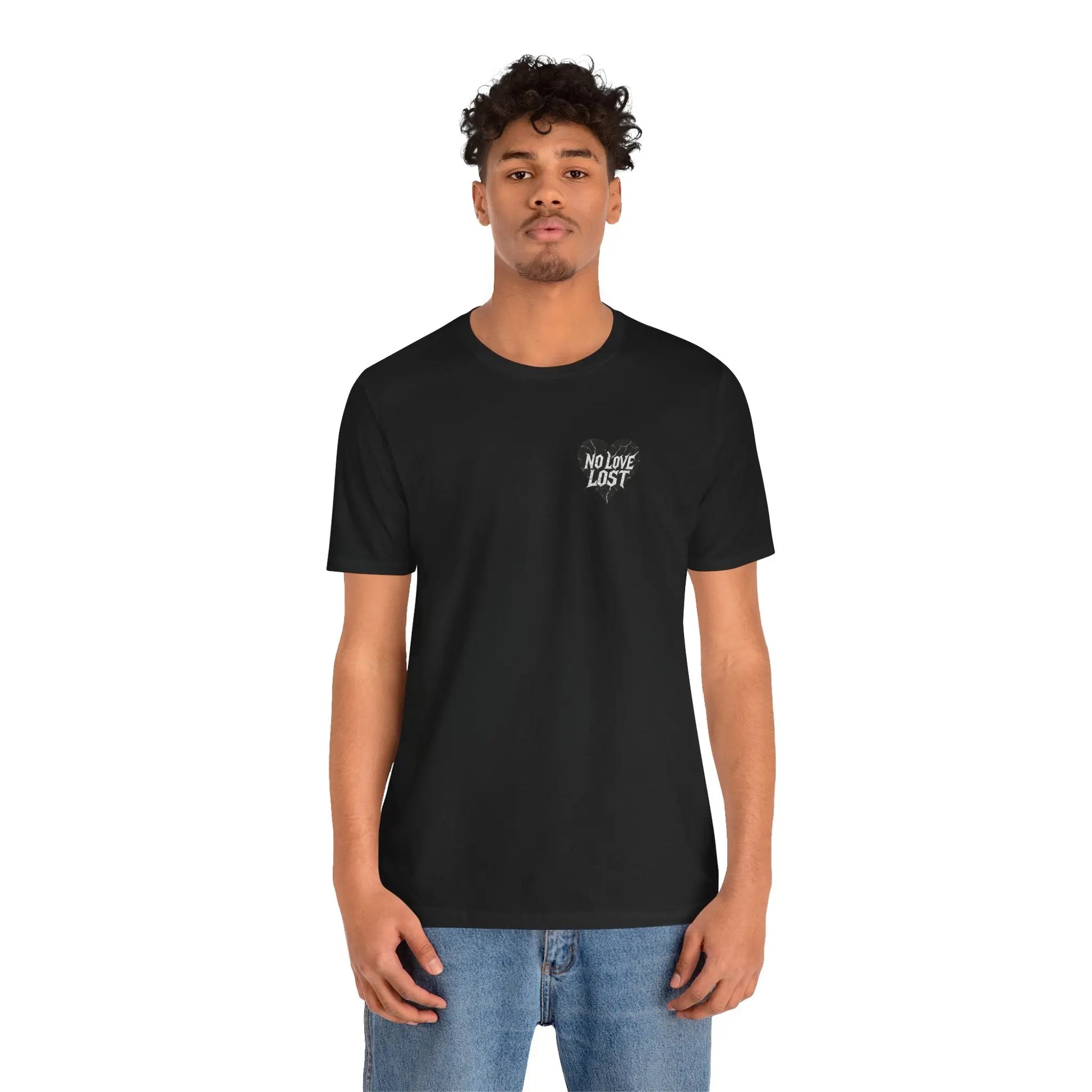 Crying Heart Cartoon Tee – Front & Back Print | No Love Lost Printify