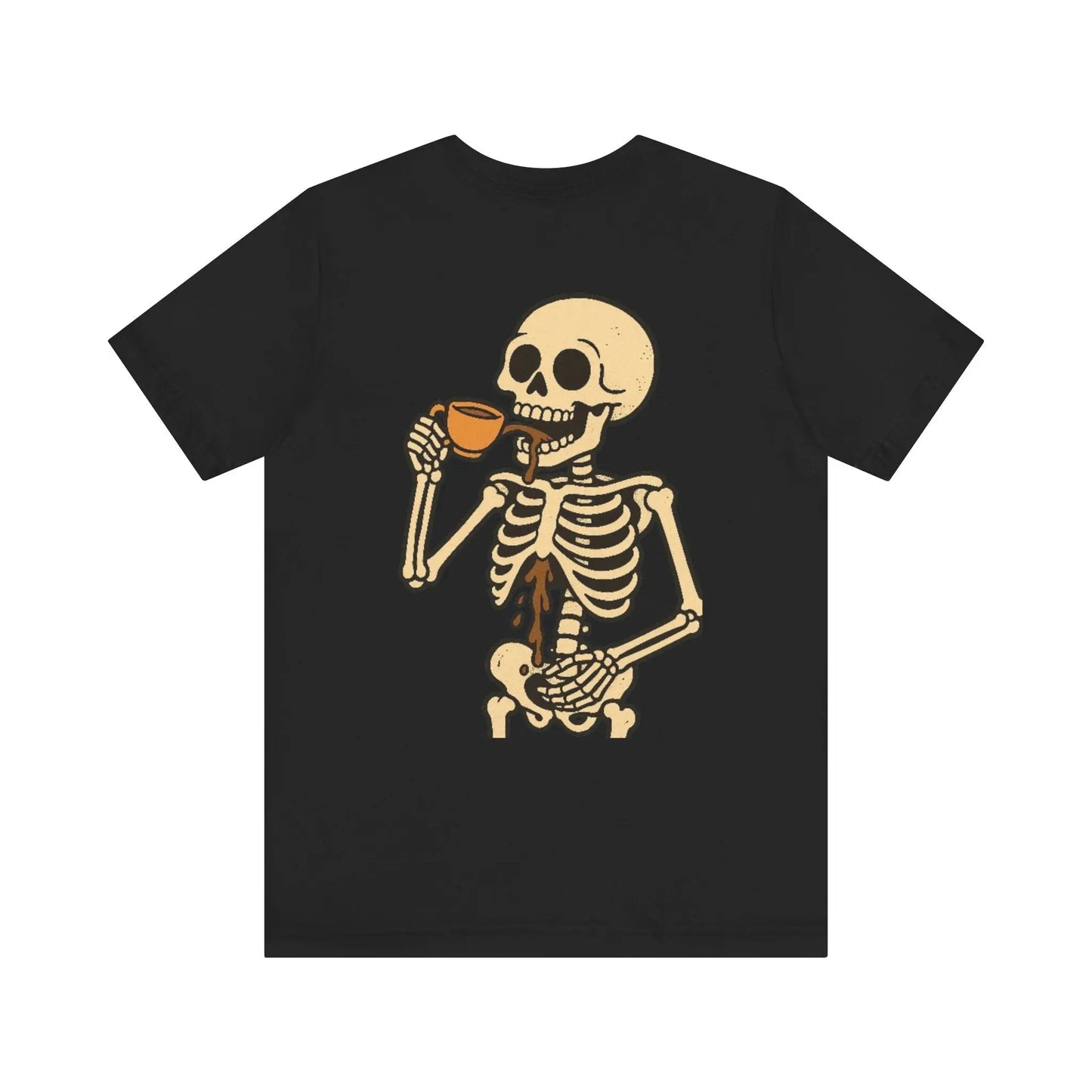 Skeleton Tea tshirt – Back Print Edition (Unisex Graphic Tee) Printify