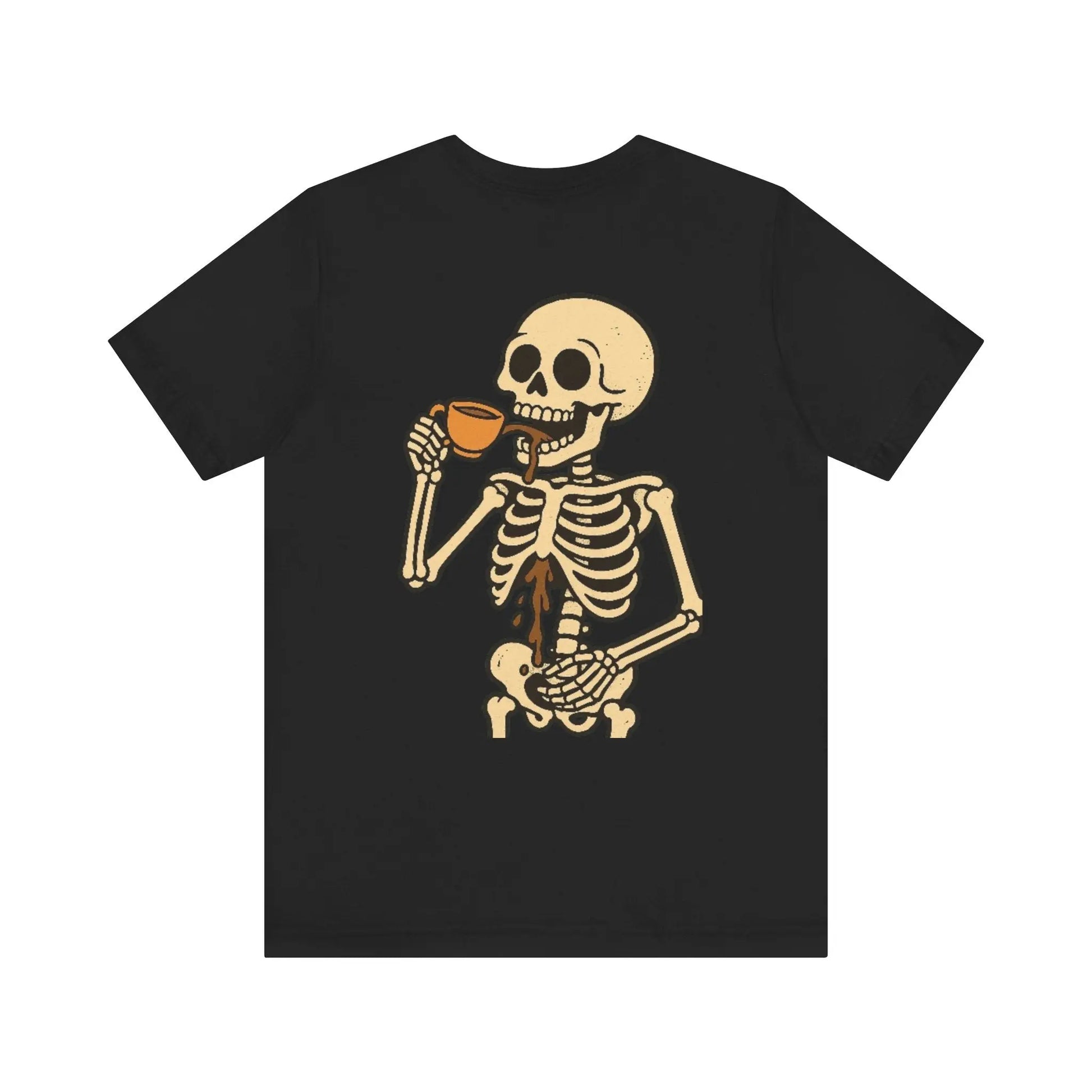 Skeleton Tea tshirt – Back Print Edition (Unisex Graphic Tee) Printify