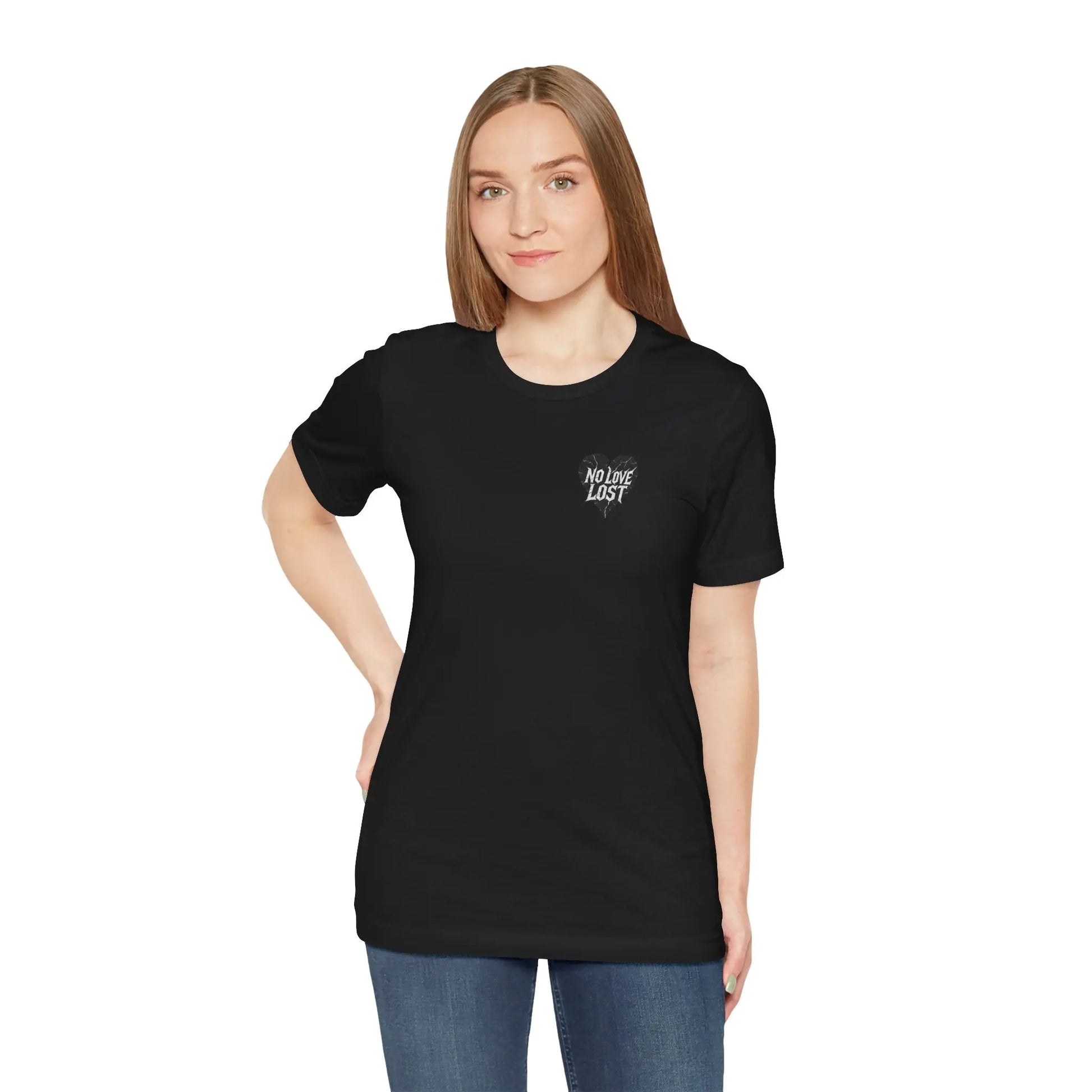 Black Swan & Roses – Gothic Sword Back Print Tee Printify