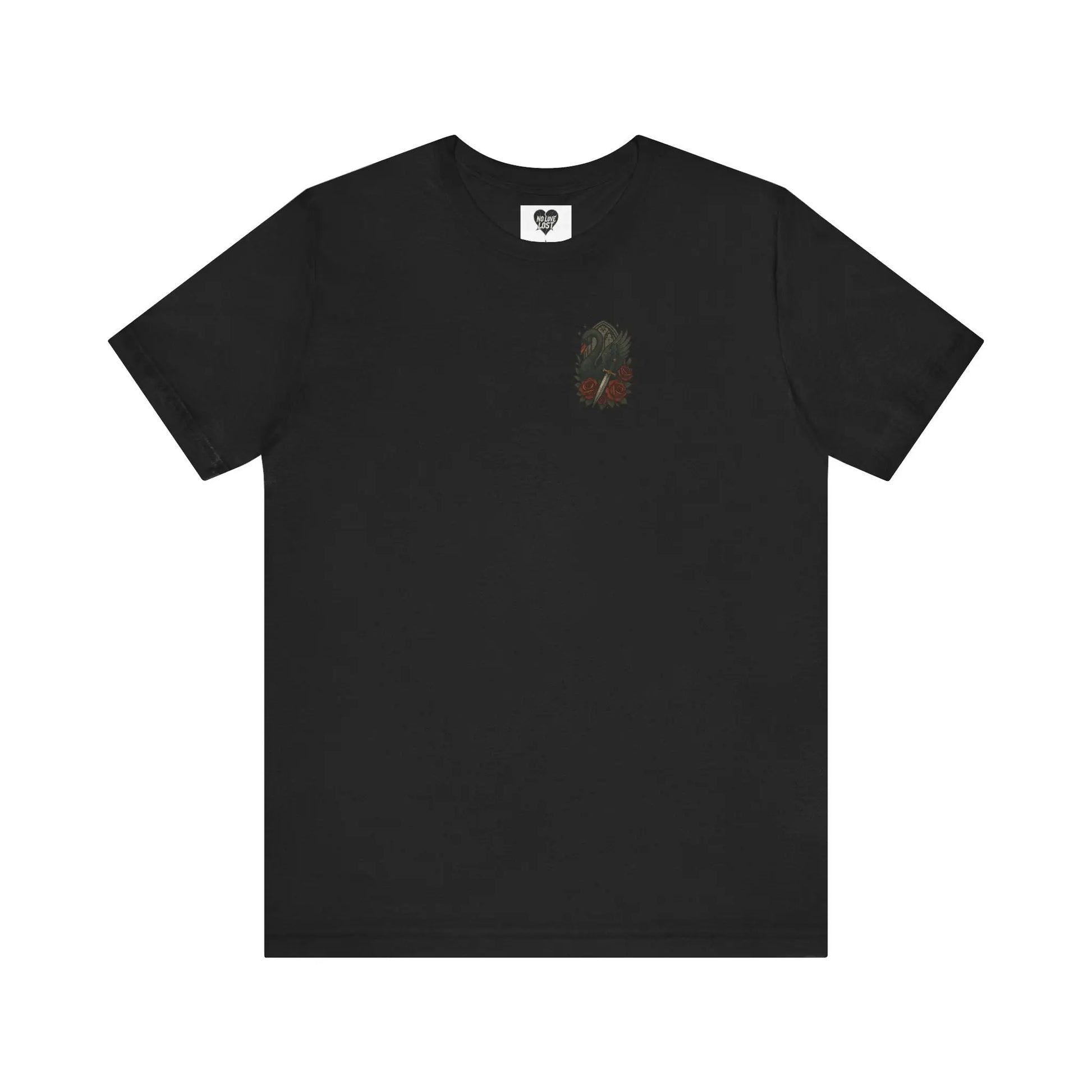 Black Swan & Roses – Gothic Front Print Tee - black swan gothic tee Printify