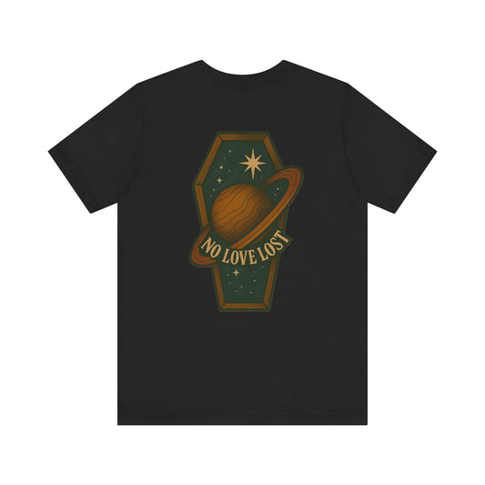 No Love Lost Coffin Cosmos Tee – Retro Space Graphic Printify