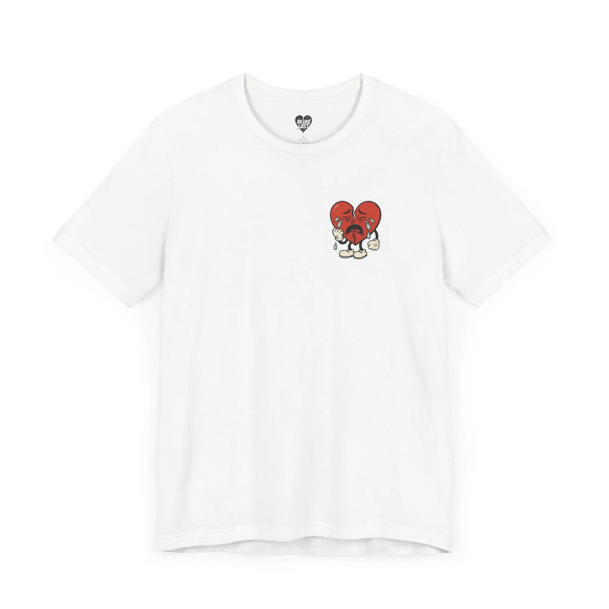 Crying Heart Cartoon Tee – No Love Lost Printify