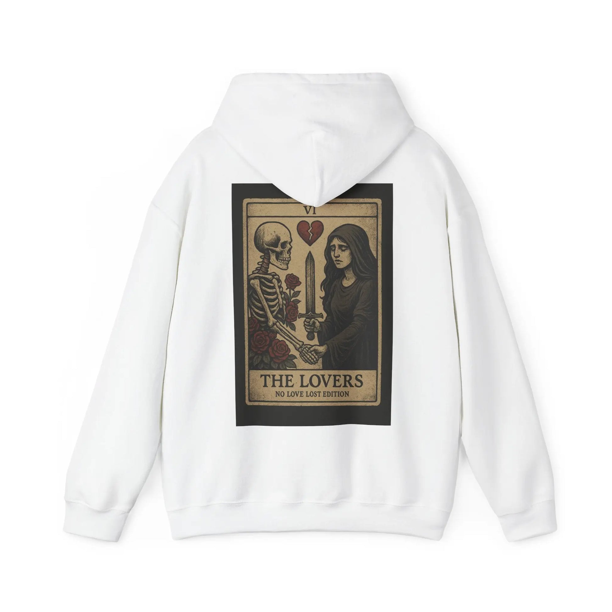 The Lovers Tarot Hoodie – No Love Lost Edition (Back Print) Printify