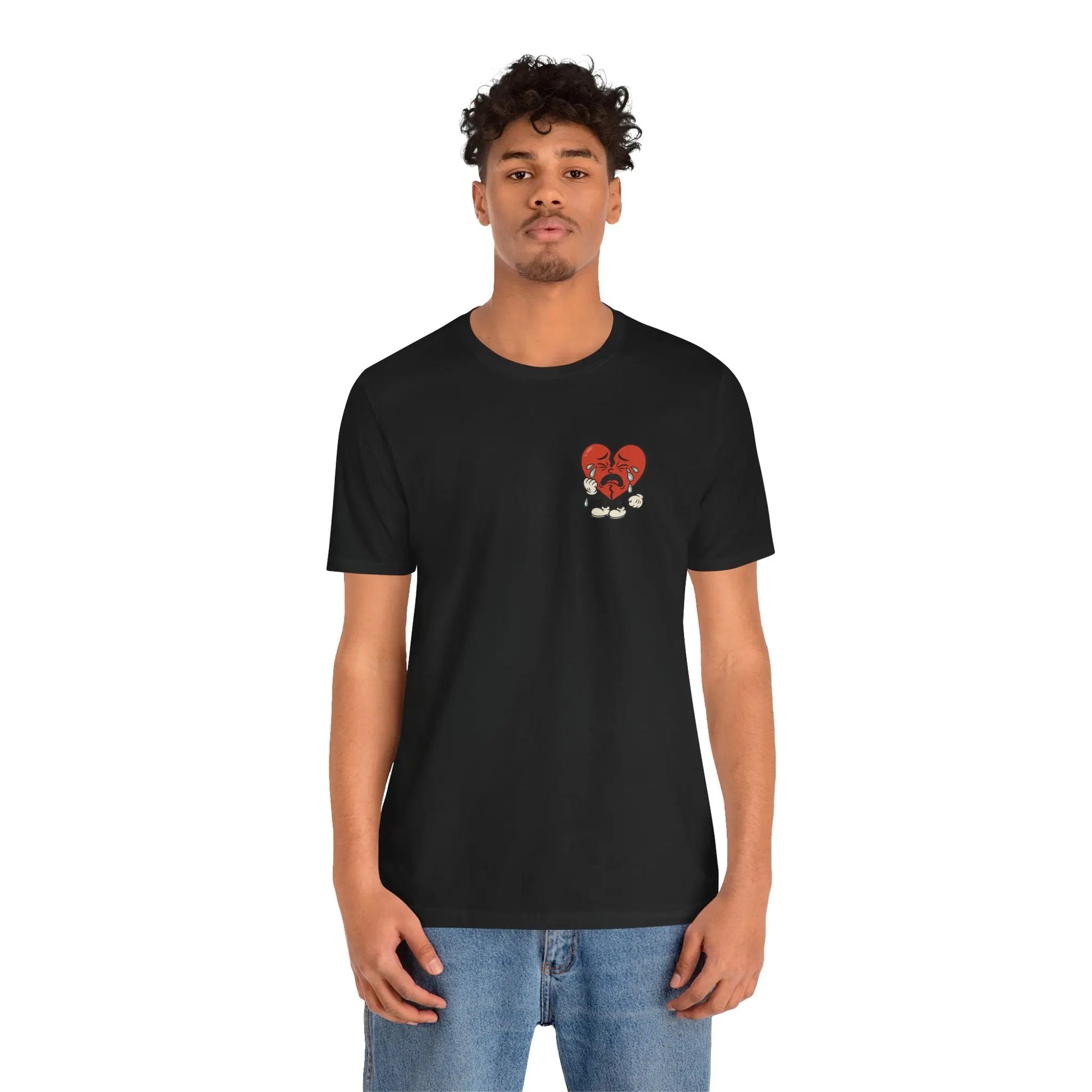 Crying Heart Cartoon Tee – No Love Lost Printify