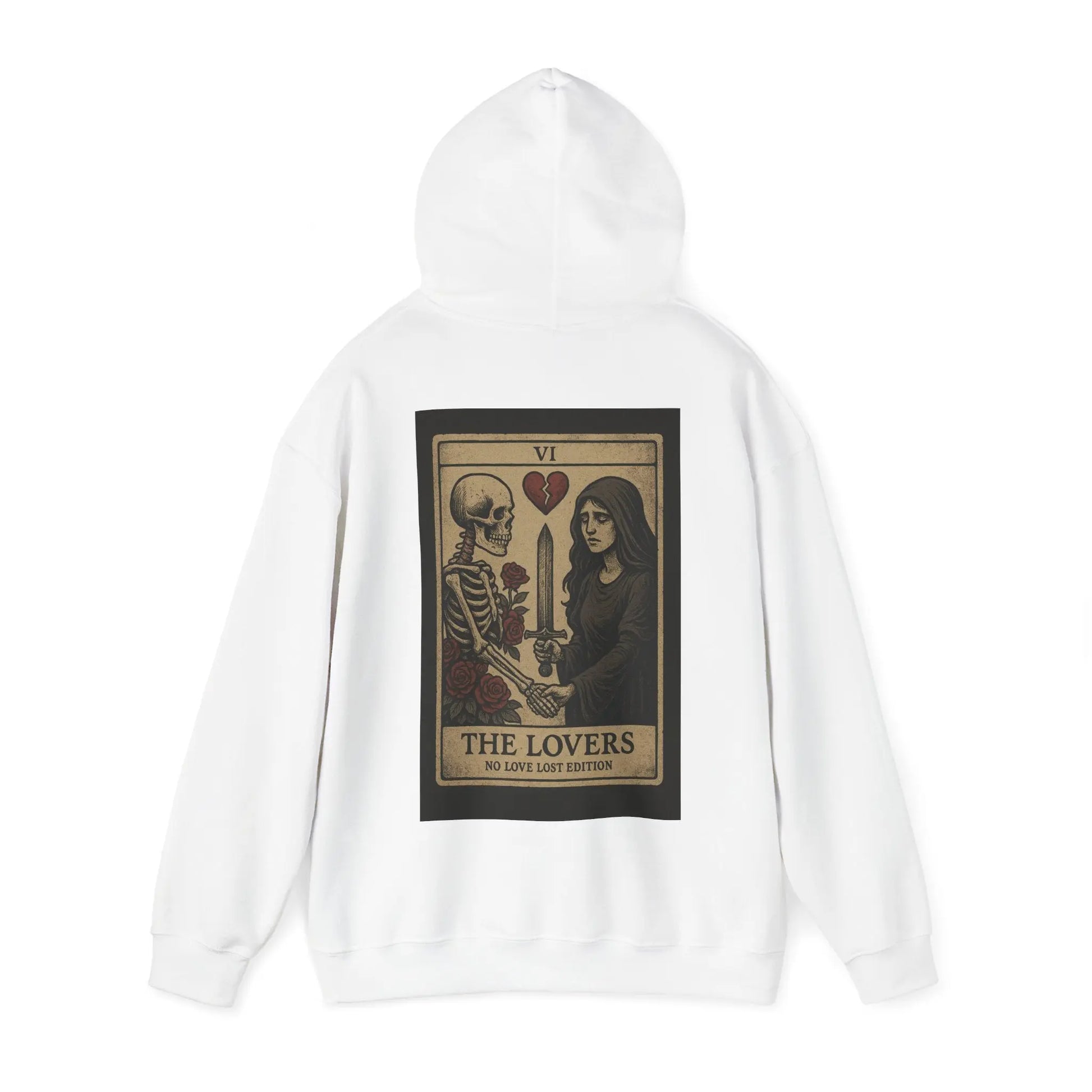 The Lovers Tarot Hoodie – No Love Lost Edition (Back Print) Printify