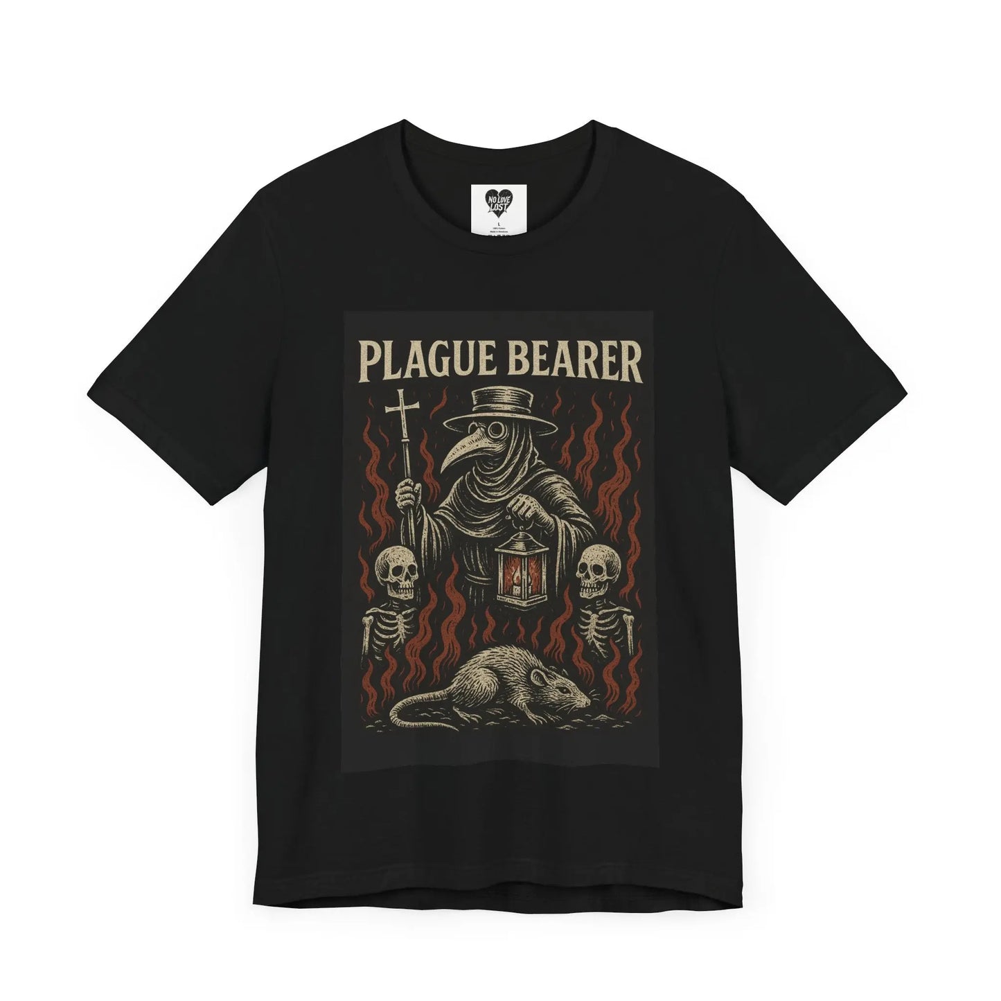 Plague Bearer T-Shirt – Gothic Plague Doctor Horror Tee Printify