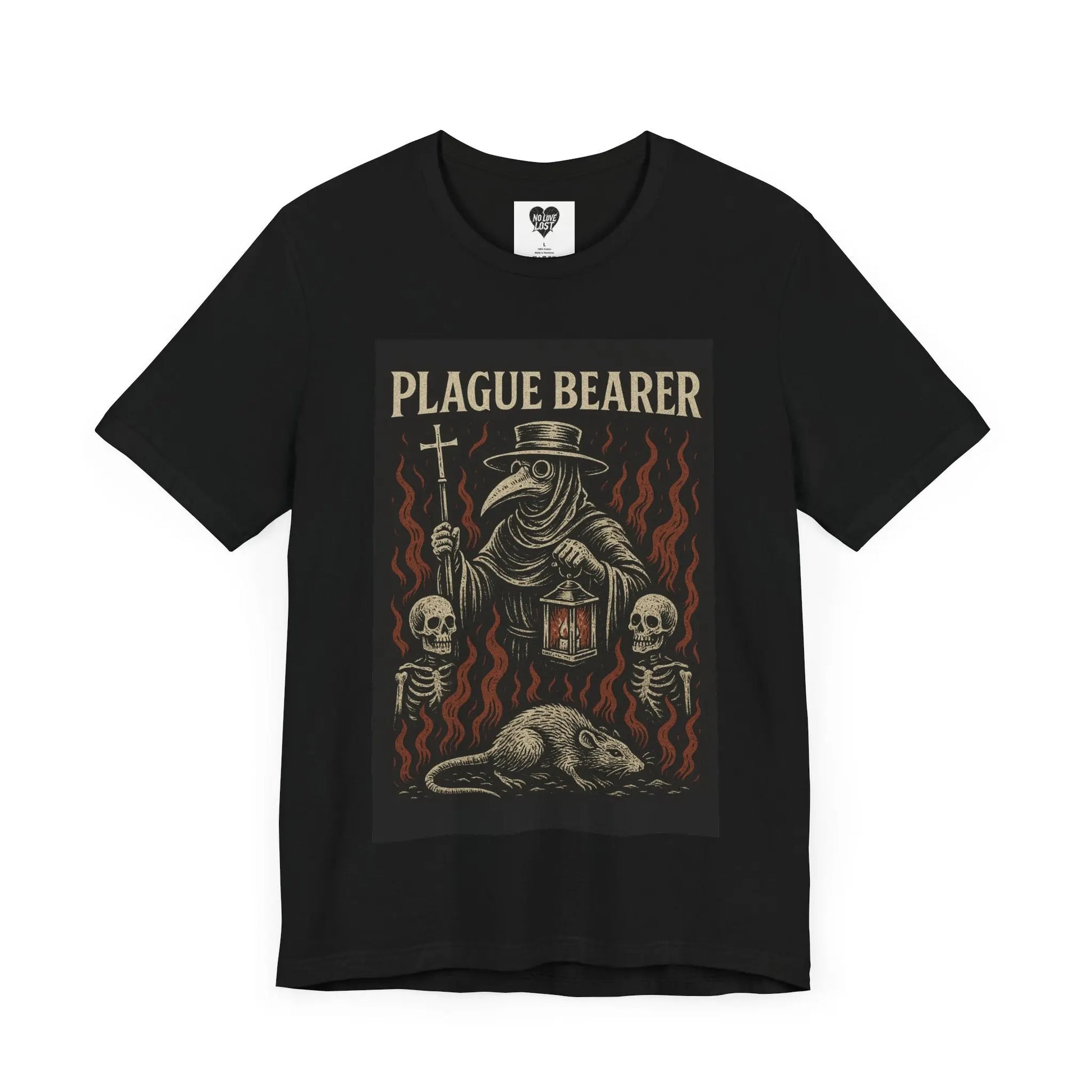 Plague Bearer T-Shirt – Gothic Plague Doctor Horror Tee Printify