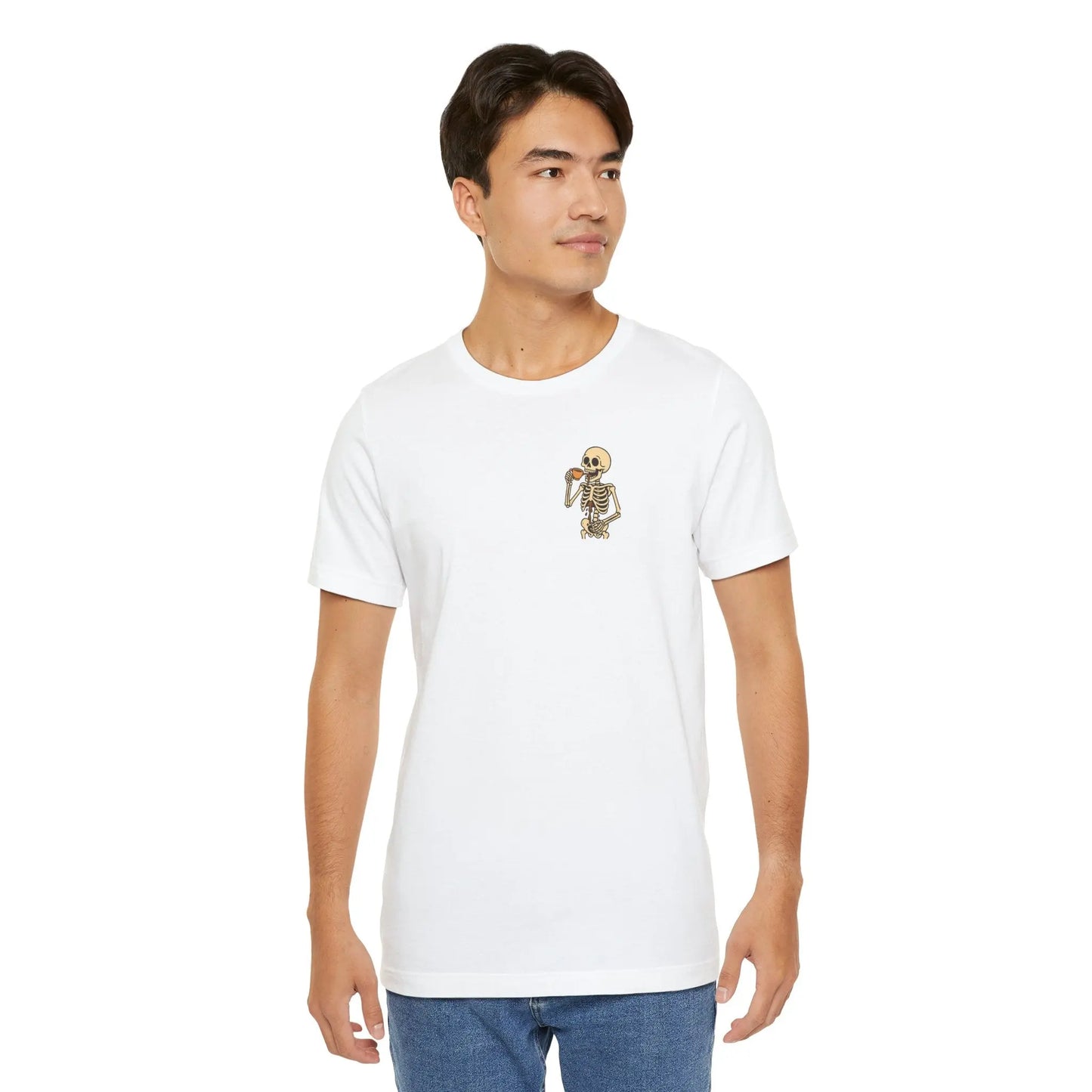 Skeleton Tea unisex tee – Minimal Graphic Tee (Unisex) Printify