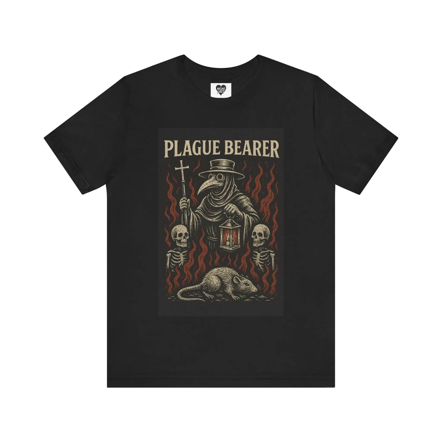 Plague Bearer T-Shirt – Gothic Plague Doctor Horror Tee Printify