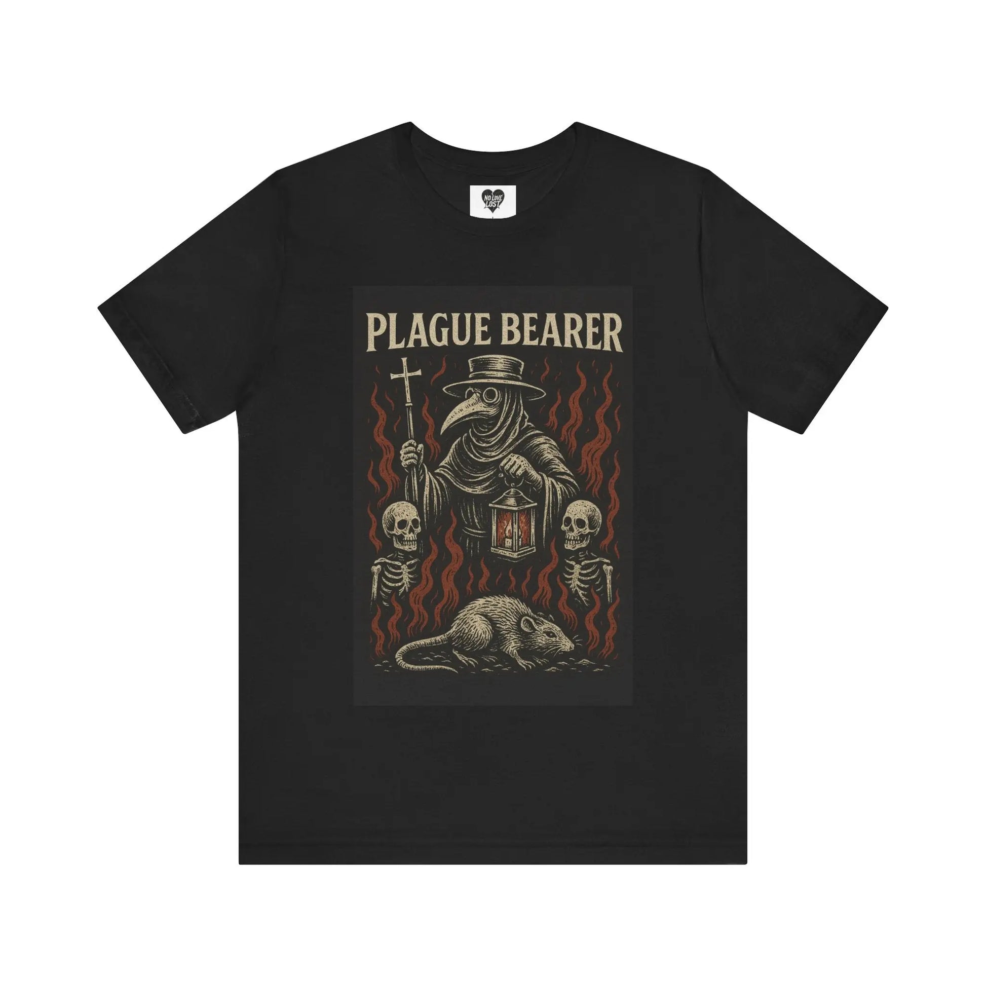 Plague Bearer T-Shirt – Gothic Plague Doctor Horror Tee Printify