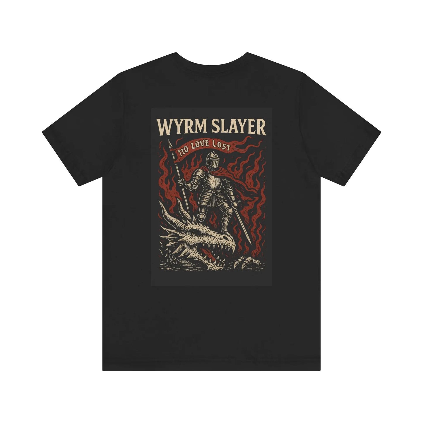 Wyrm Slayer T-Shirt – Medieval Knight Gothic Streetwear Printify