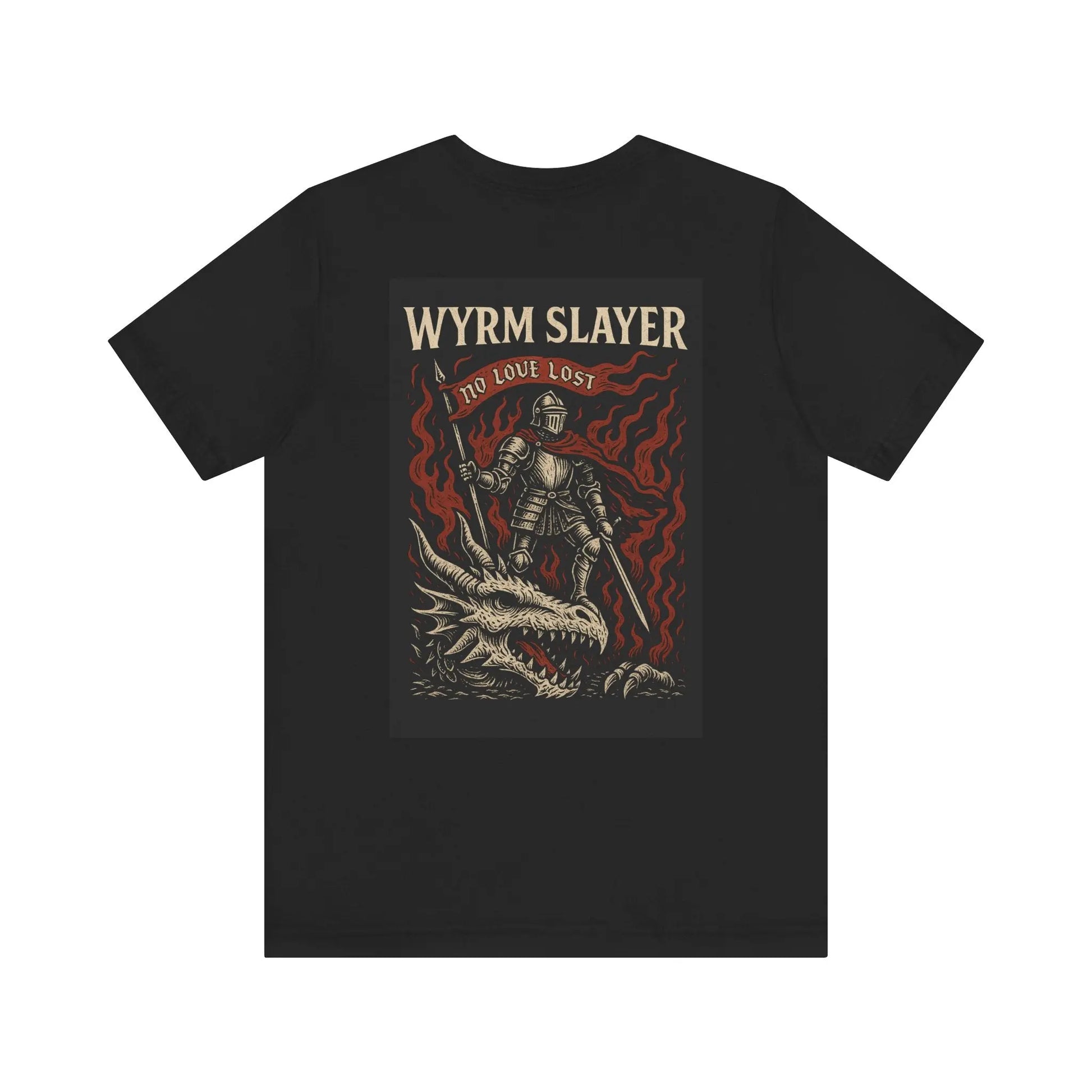 Wyrm Slayer T-Shirt – Medieval Knight Gothic Streetwear Printify