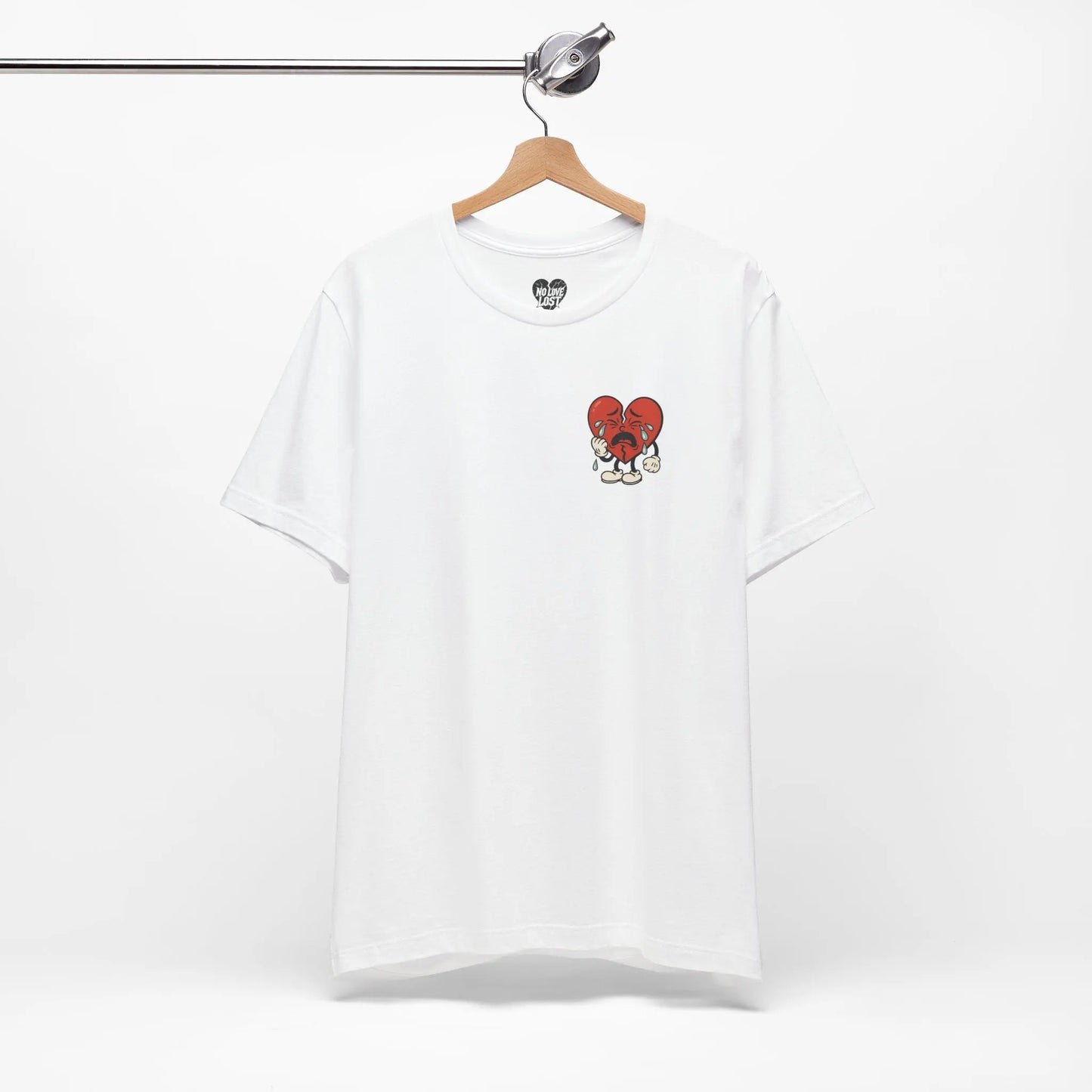 Crying Heart Cartoon Tee – No Love Lost Printify