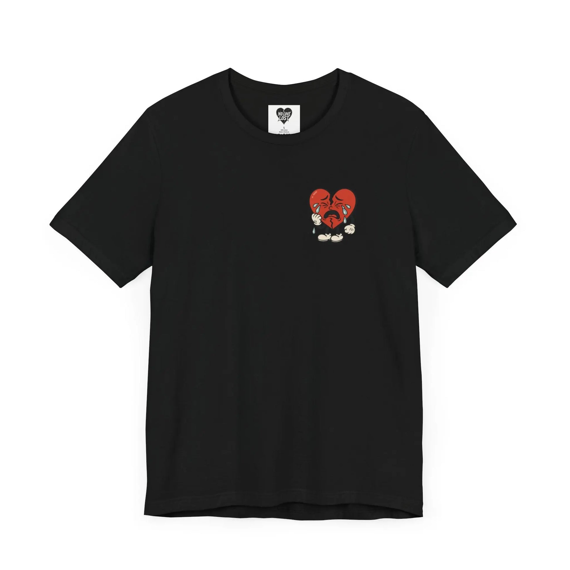 Crying Heart Cartoon Tee – No Love Lost Printify