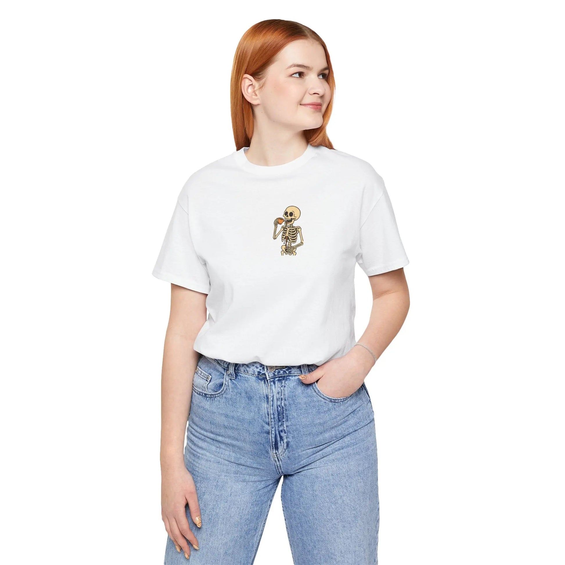 Skeleton Tea unisex tee – Minimal Graphic Tee (Unisex) Printify