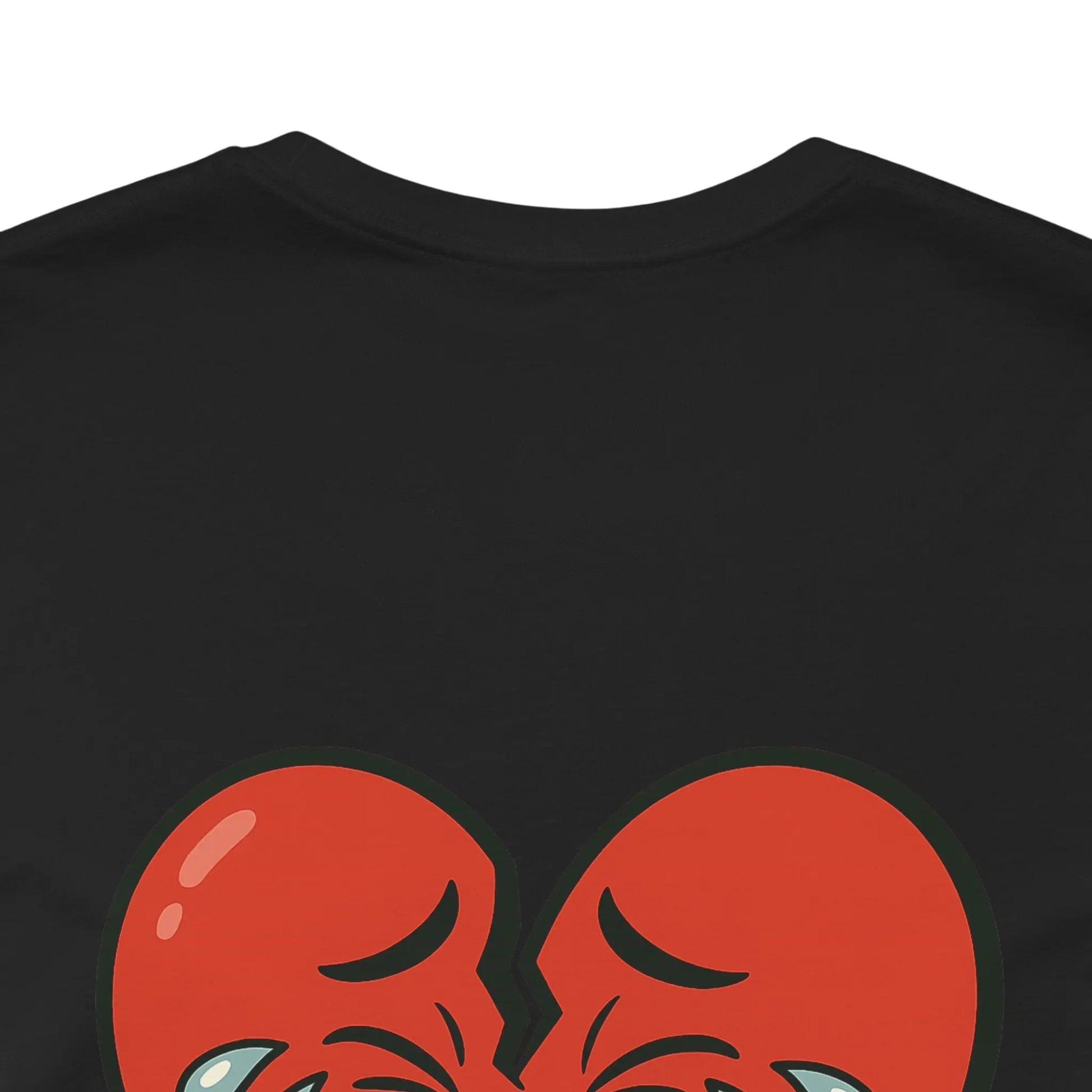 Crying Heart Cartoon Tee – Front & Back Print | No Love Lost Printify