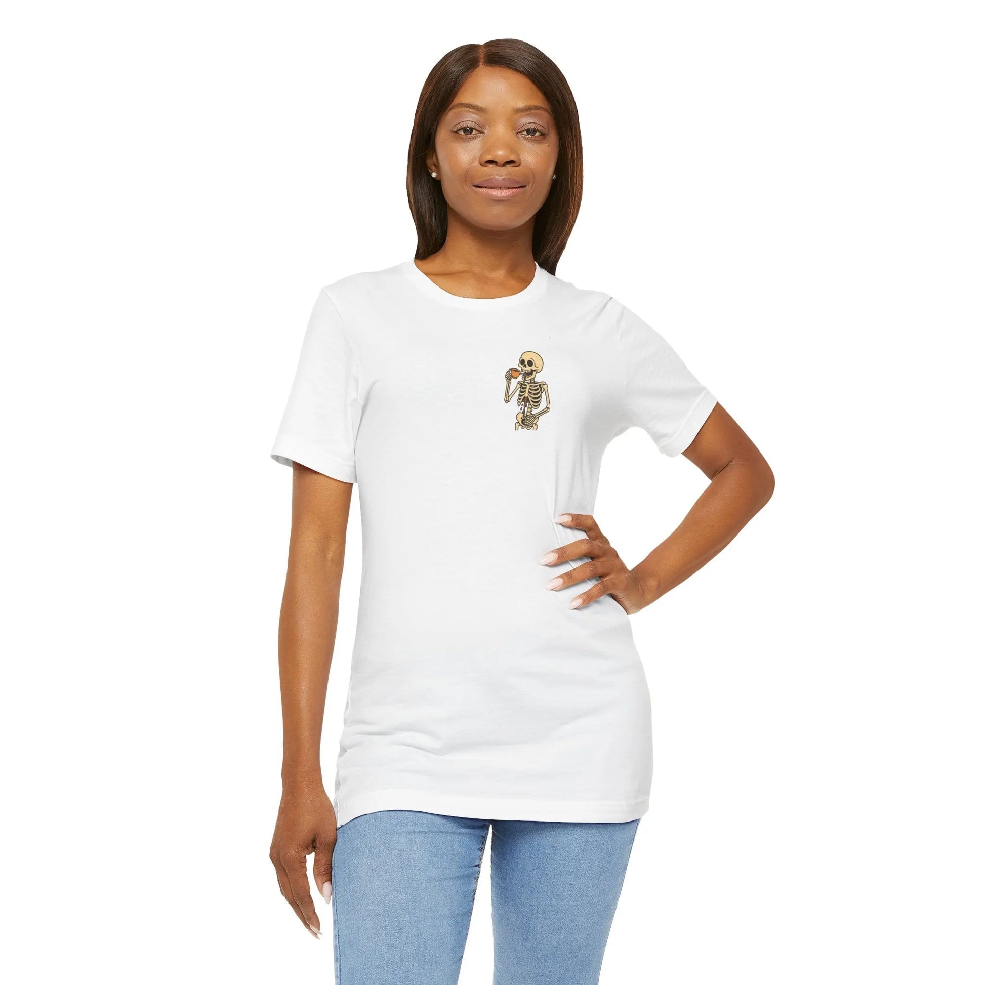 Skeleton Tea unisex tee – Minimal Graphic Tee (Unisex) Printify