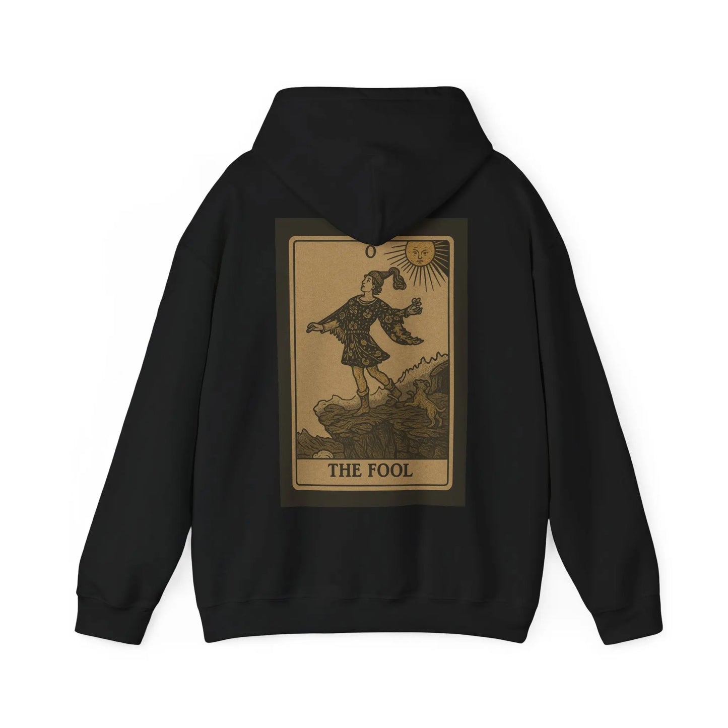 The Fool Tarot Hoodie – No Love Lost Edition (Back Print) Printify