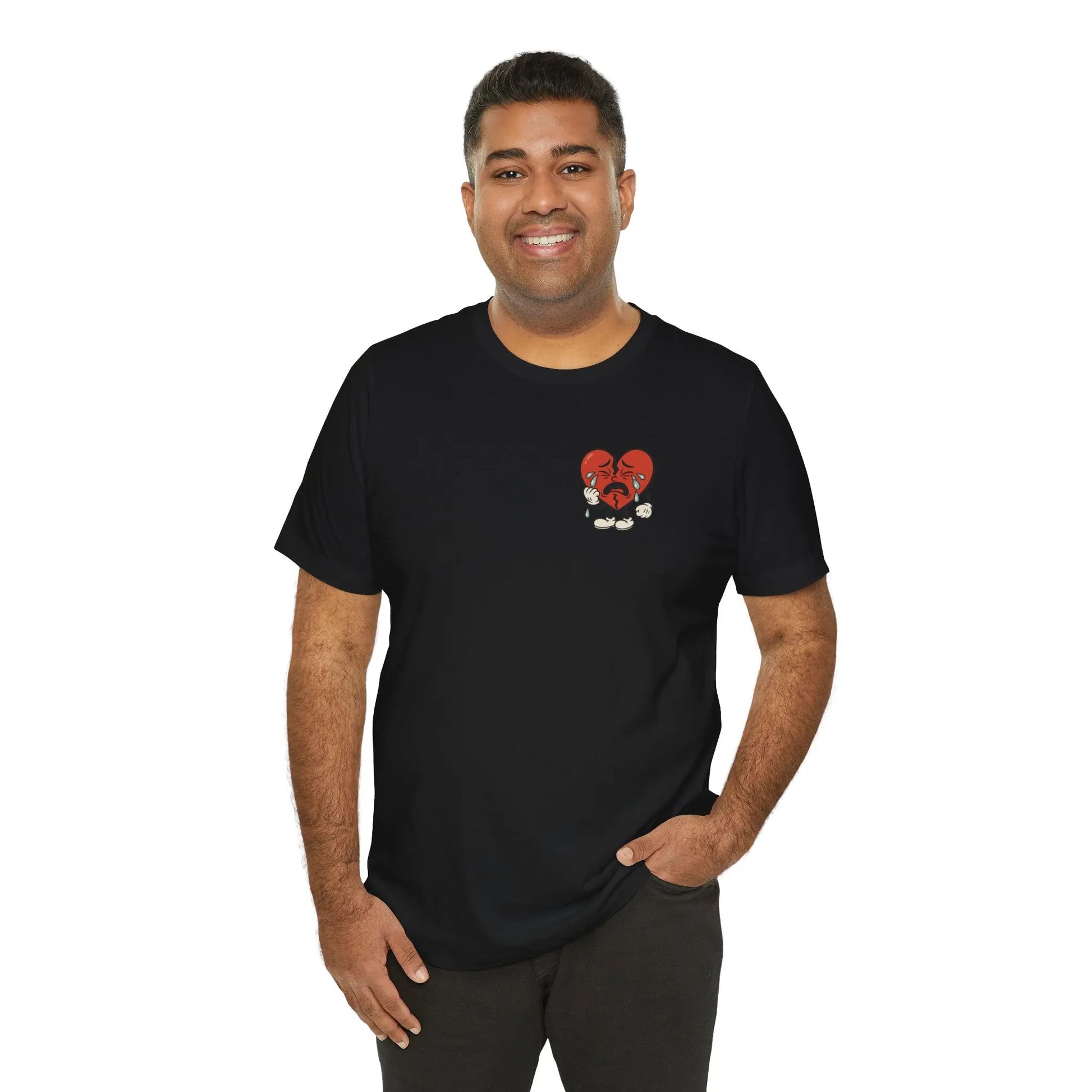Crying Heart Cartoon Tee – No Love Lost Printify