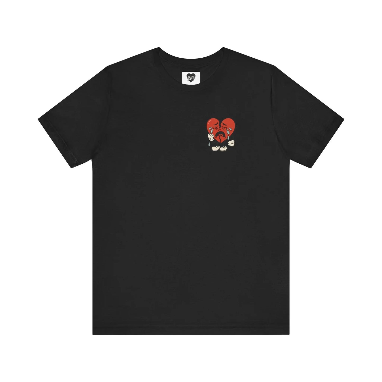 Crying Heart Cartoon Tee – No Love Lost Printify