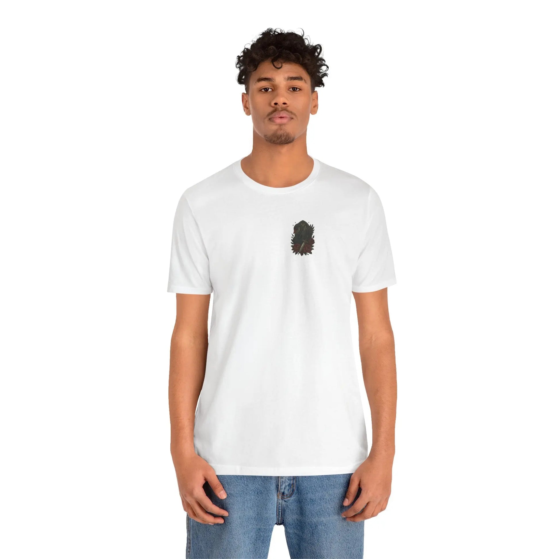 Black Swan & Roses – Gothic Front Print Tee - black swan gothic tee Printify