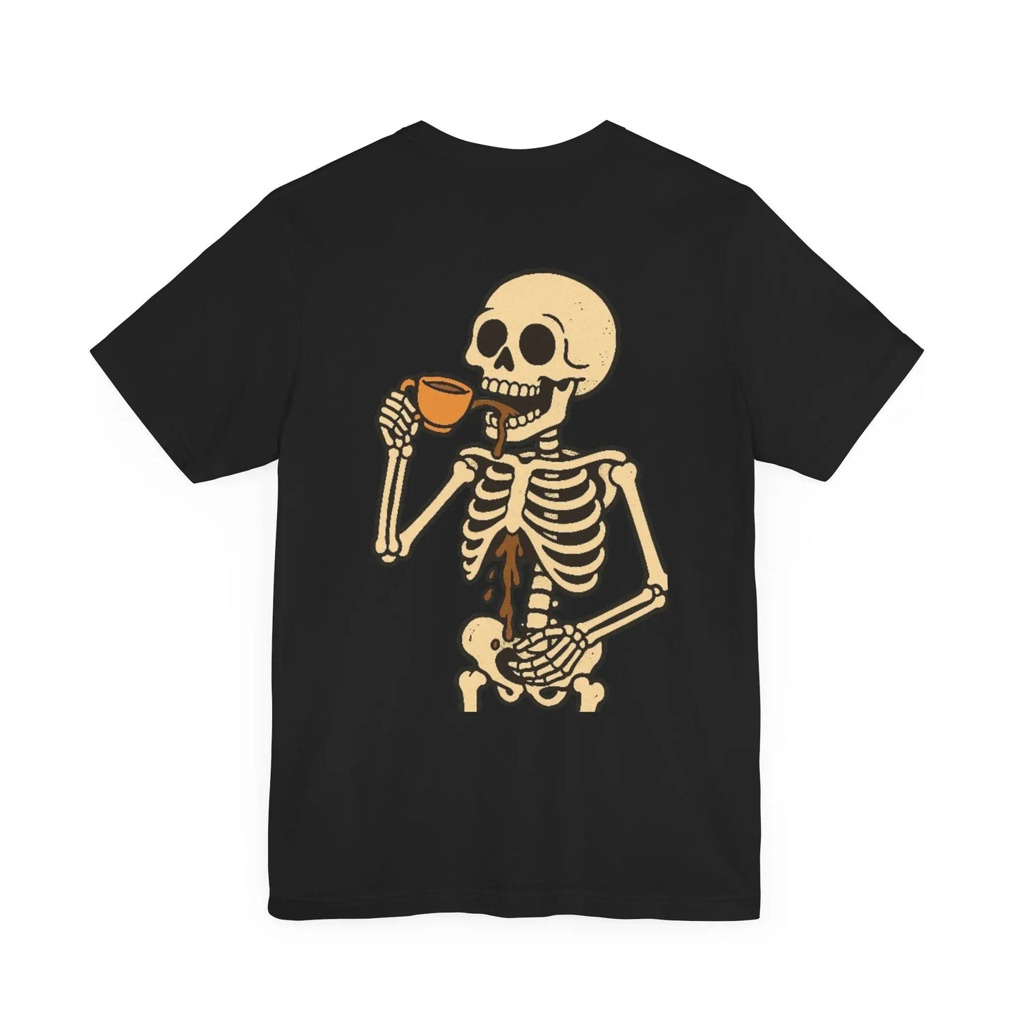Skeleton Tea tshirt – Back Print Edition (Unisex Graphic Tee) Printify