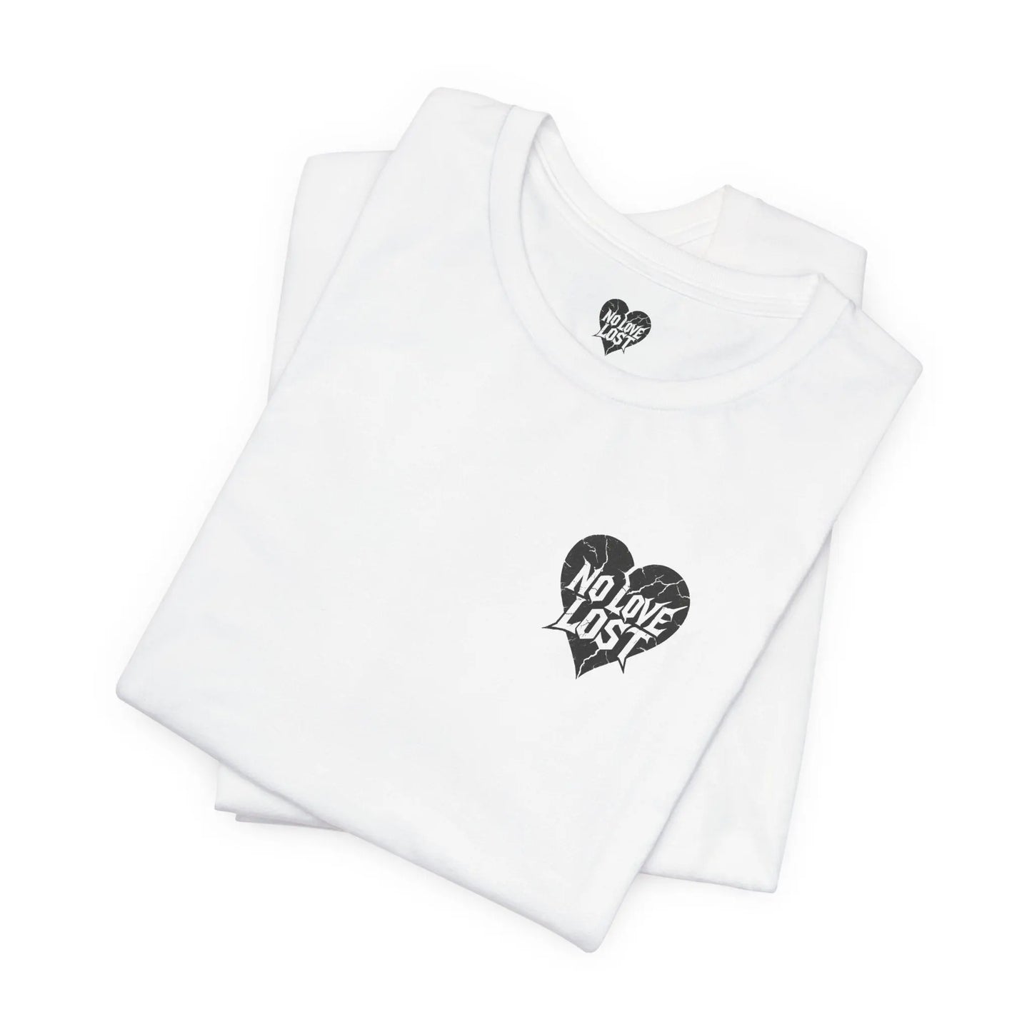 Crying Heart Cartoon Tee – Front & Back Print | No Love Lost Printify