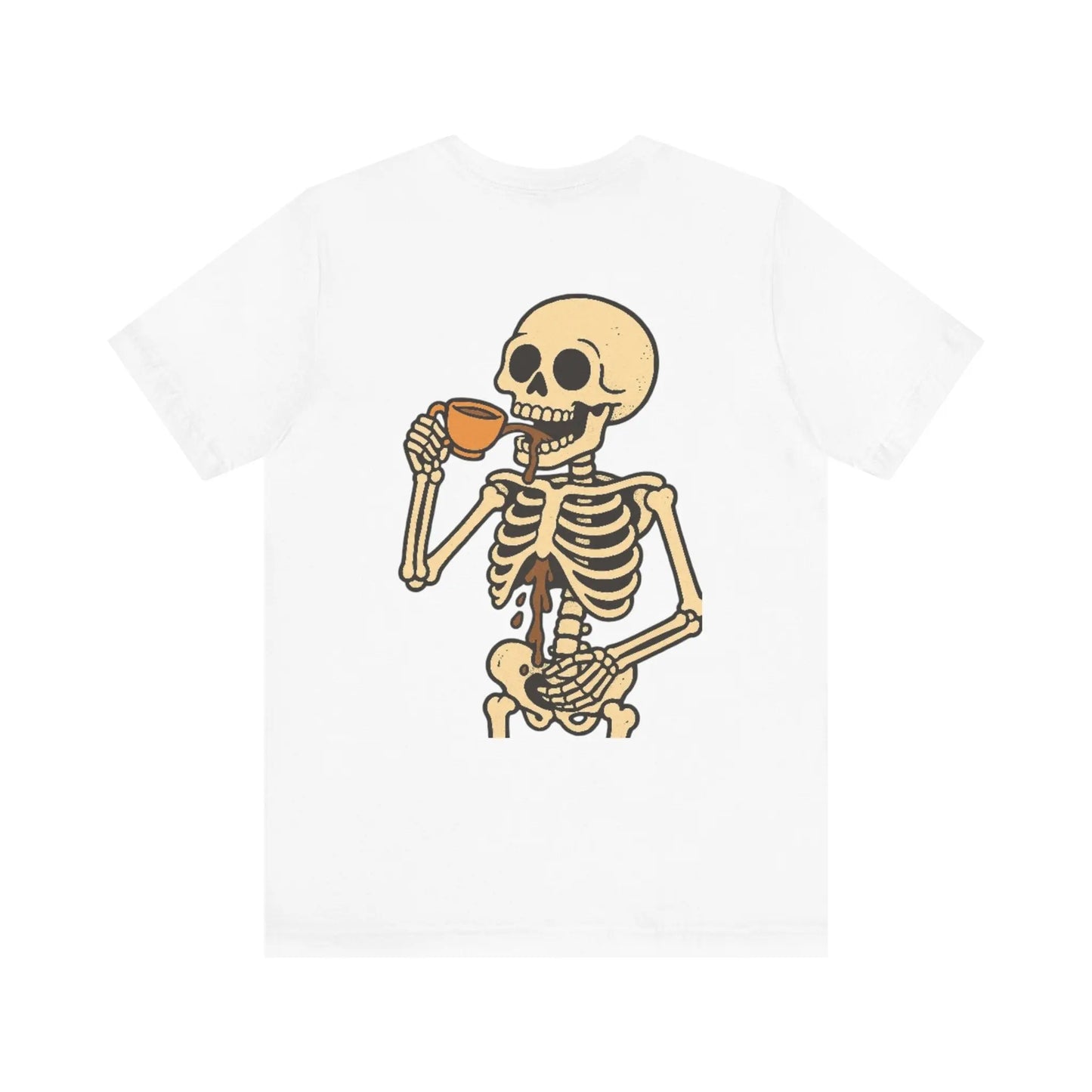 Skeleton Tea tshirt – Back Print Edition (Unisex Graphic Tee) Printify