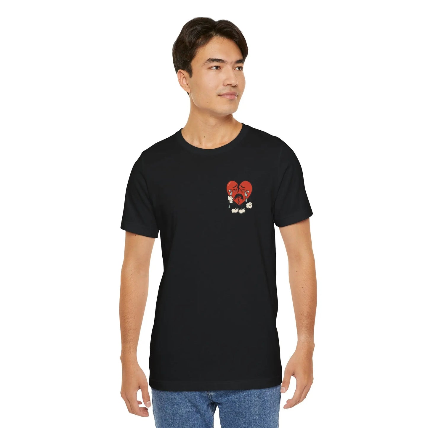 Crying Heart Cartoon Tee – No Love Lost Printify