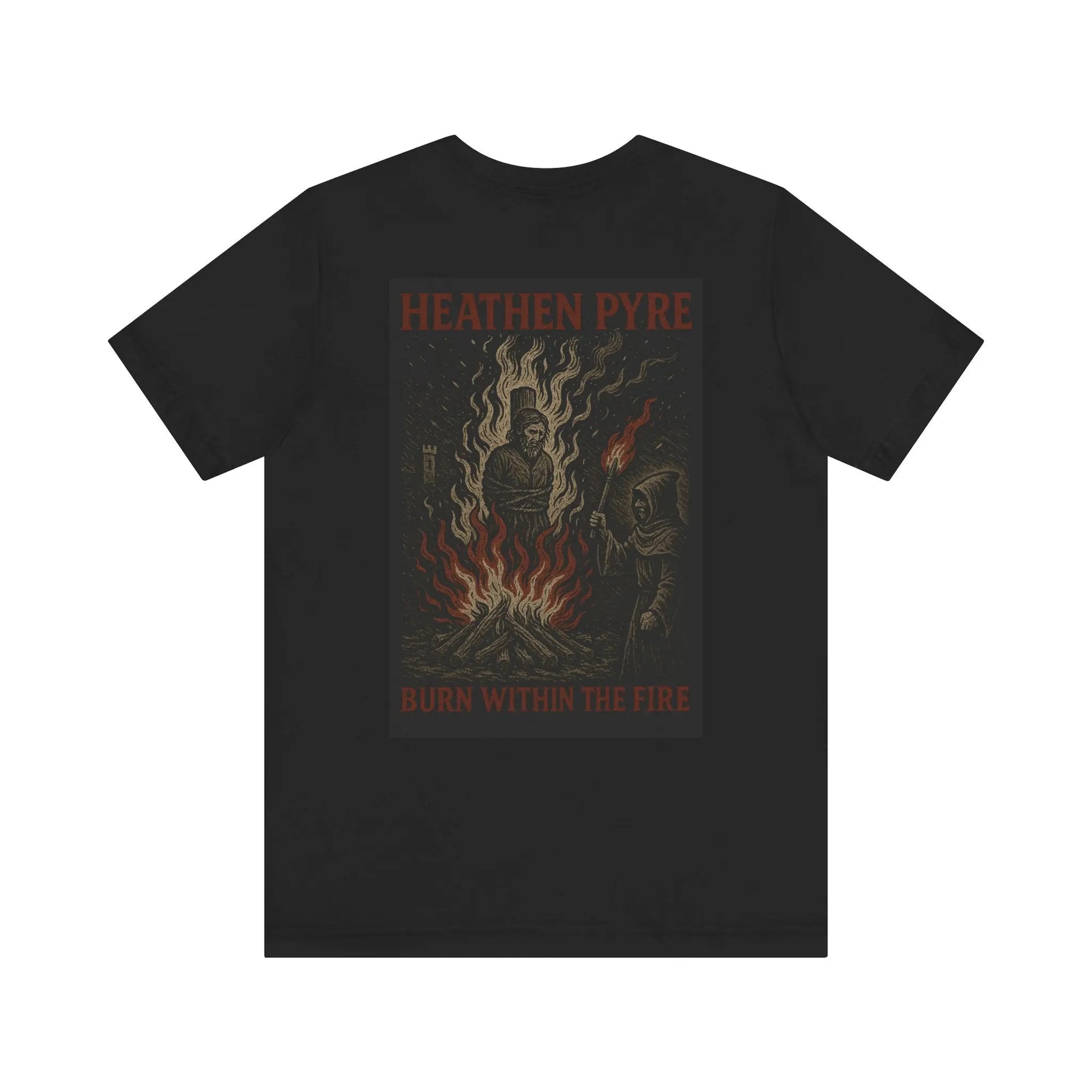 Heathen Pyre T-Shirt – Dark Medieval Burn Graphic Tee Printify