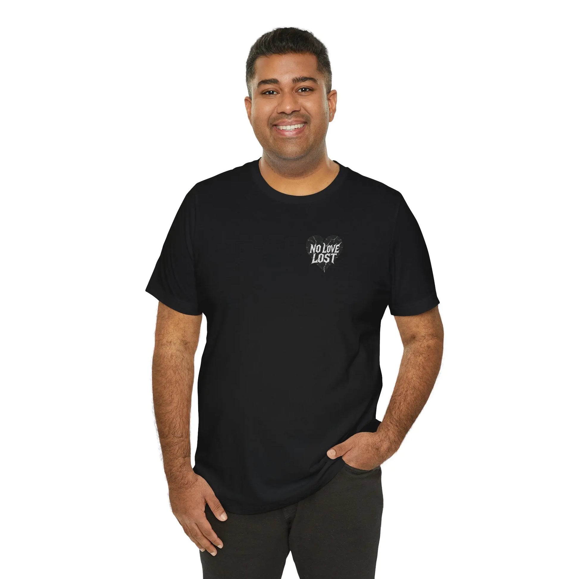 Crying Heart Cartoon Tee – Front & Back Print | No Love Lost Printify